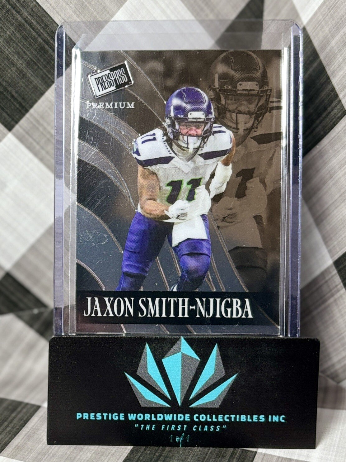 Jaxon Smith-Njigba 2024 Leaf Press Pass Retro Rookie /99 #R-51 Seahawks RC