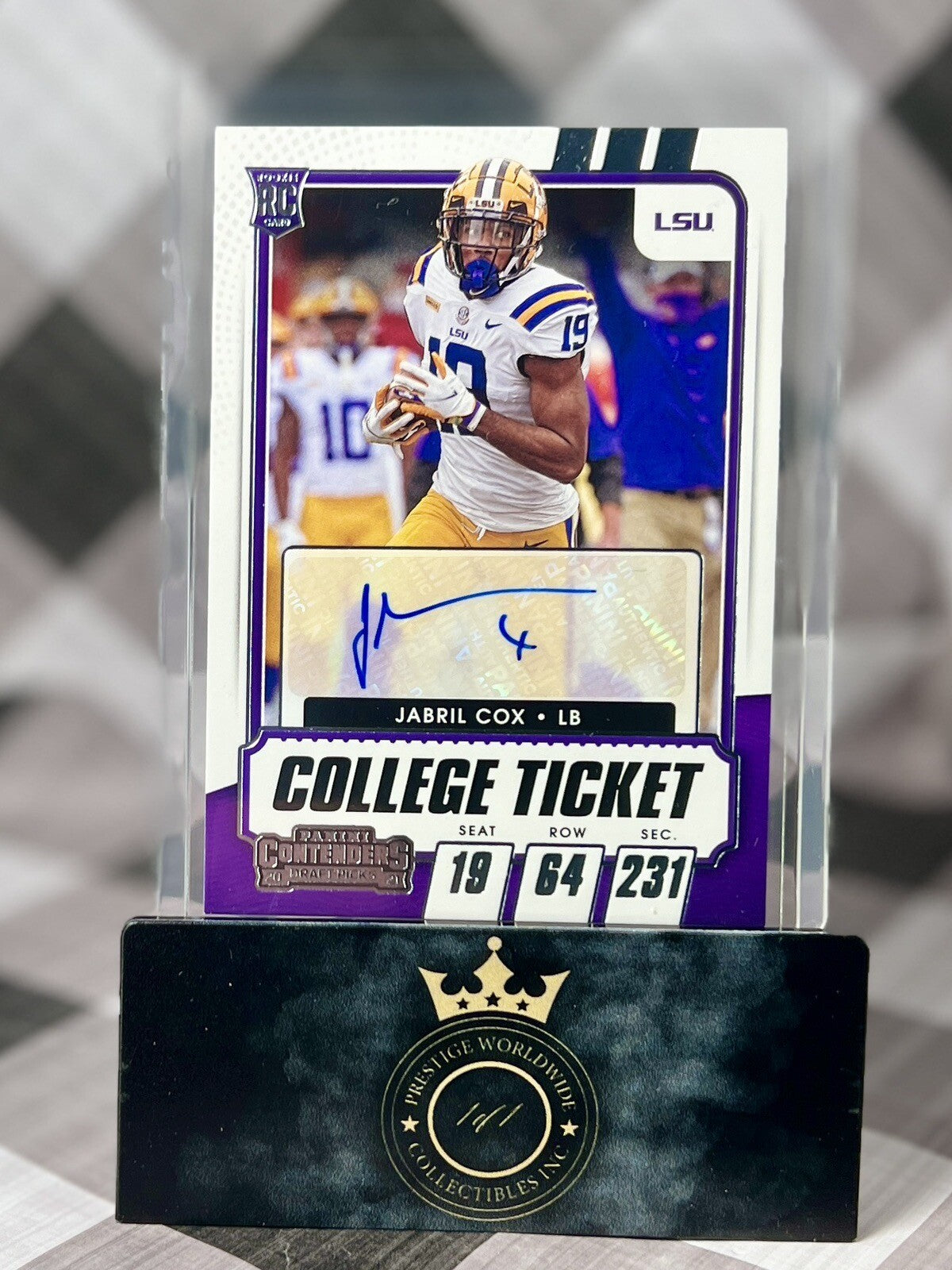 Jabril Cox 2021 Contenders Draft Picks College Ticket Rookie Auto #201 WA Cmdrs