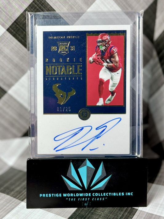 Dameon Pierce 2022 Encased Rookie Notable Signatures Gold 1/25 #RNS-DP Texans