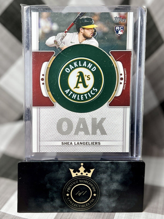 Shea Langeliers 2023 Topps Series 1 Team Logo Patch Rookie #TLP-SHL Oakland A RC