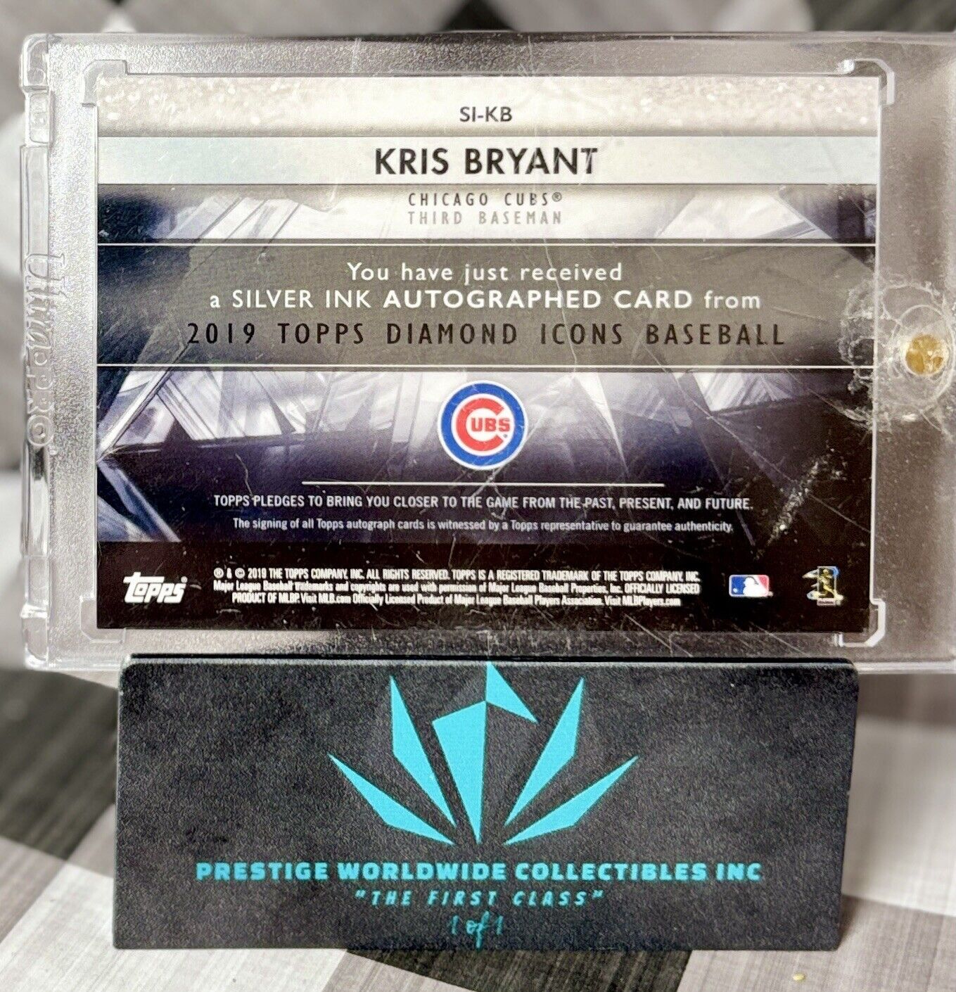Kris Bryant 2019 Topps Diamond Icons Silver Ink Auto 1/25 #SI-KB Chicago Cubs SP