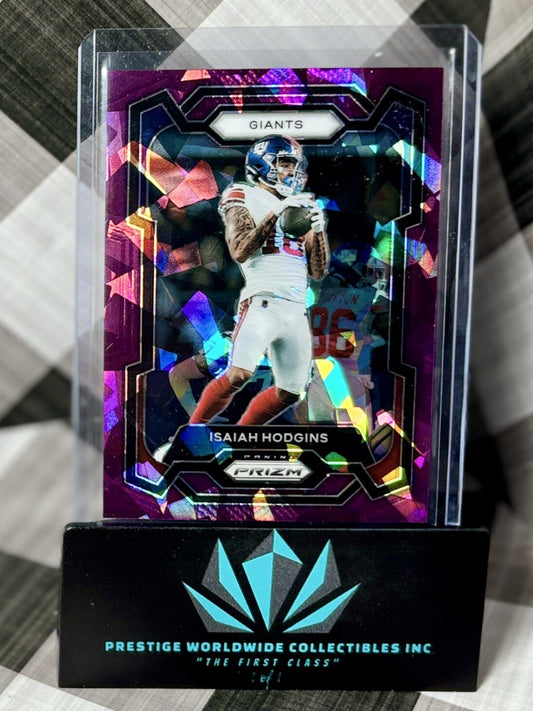 Isaiah Hodgins 2023 Prizm Purple Cracked Ice /225 #223 New York Giants SP