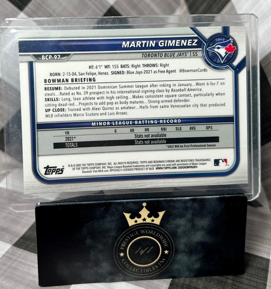 Martin Gimenez 2022 Bowman Chrome Prospects /250 #BCP-97 - Blue Jays