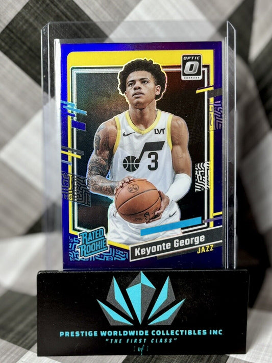 Keyonte George 2023-24 Donruss Optic Purple Prizm Rated Rookie #223 Utah Jazz RC