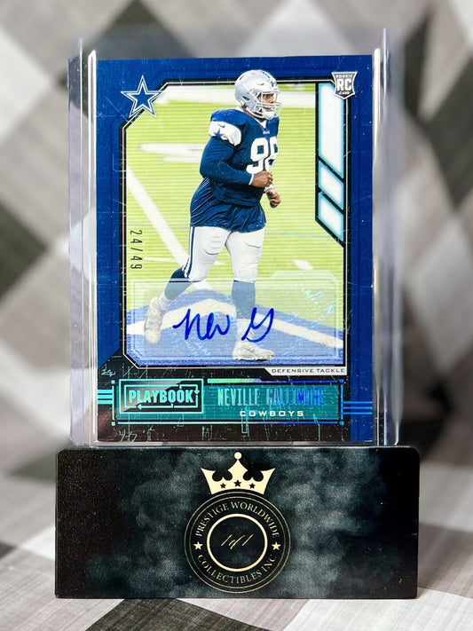 Neville Gallimore 2020 Playbook Platinum Rookie Auto /49 #178 Dallas Cowboys RC
