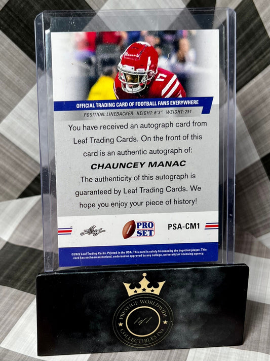 Chauncey Manac 2022 Leaf Pro Set Auto #PSA-CM1