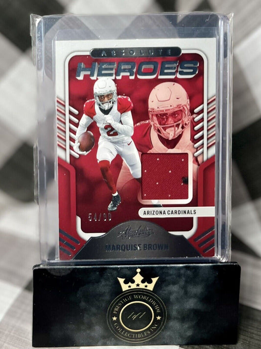 Marquise Brown 2022 Panini Absolute Heroes Memorabilia /99 #AH-21 AZ Cardinals