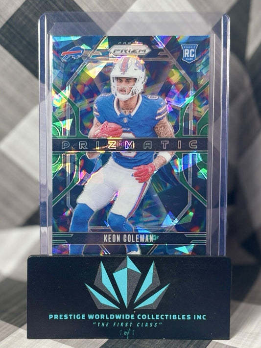 Keon Coleman 2024 Prizm Prizmatic Green Ice Prizm Rookie #15 Buffalo Bills RC