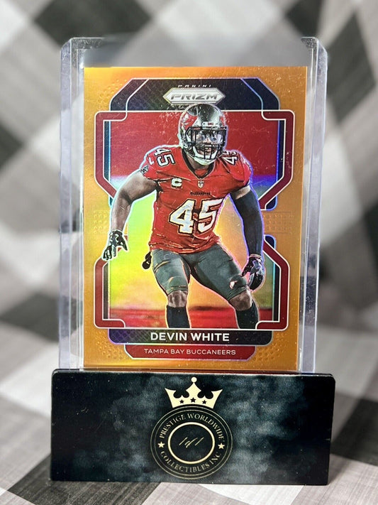 Devin White 2021 Panini Prizm Orange Prizm Rookie /249 #296 Tampa Bay Buccaneers
