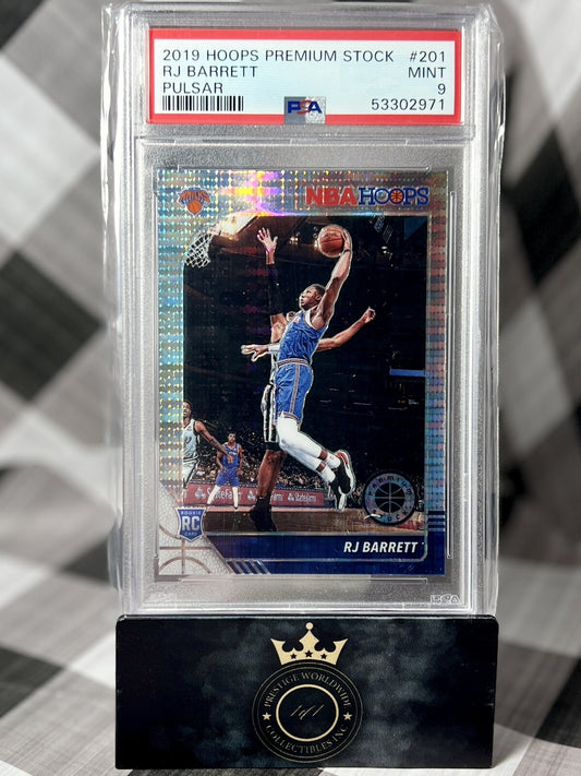 RJ Barrett 2019-2020 NBA Hoops Premium Stock Pulsar Rookie PSA 9 #201 NY Knicks