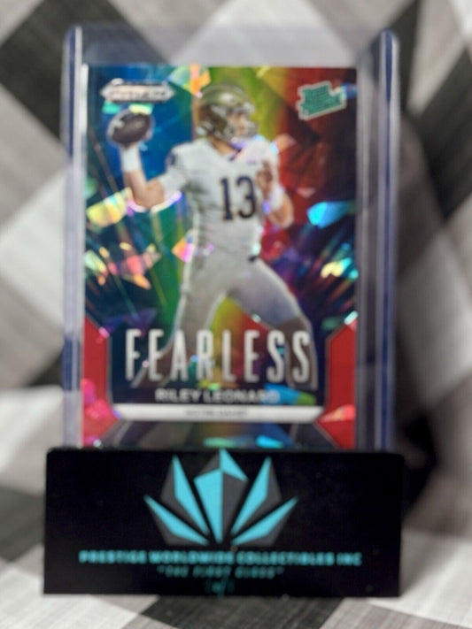 Riley Leonard 2024 Prizm Draft Picks Fearless Red Ice Prospect #F-RL Notre Dame
