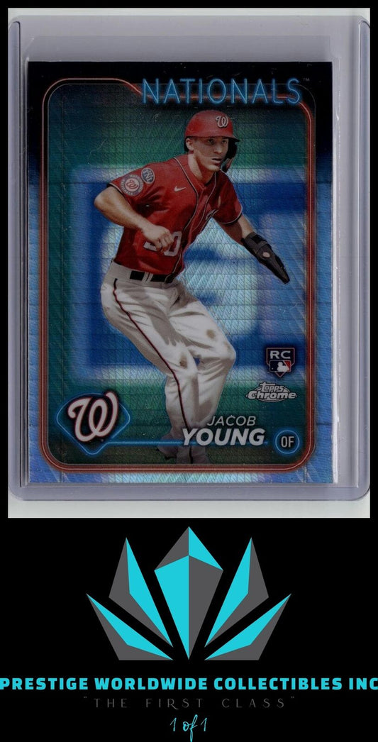 Jacob Young 2024 Topps Chrome Prism Refractor #264 Washington Nationals
