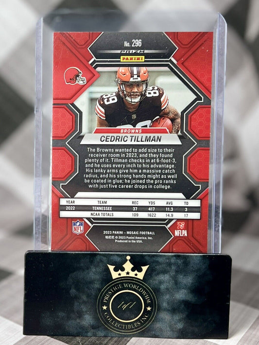 Cedric Tillman 2023 Mosaic Blue Reactive Rookie #296 Cleveland Browns RC