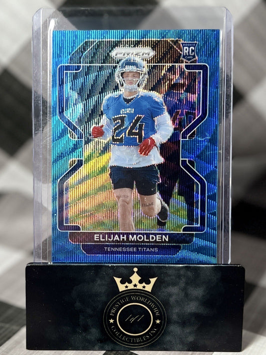 Elijah Molden 2021 Panini Prizm Blue Wave Rookie /199 #422 Tennessee Titans RC