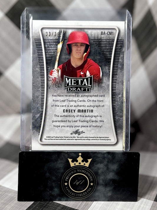 Casey Schmitt 2020 Leaf Metal Draft Blue Auto Rookie /35 #BA-CS1 SF Giants RC