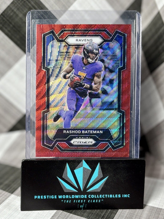 Rashod Bateman 2023 Panini Prizm Red Wave Prizm /149 #20 Baltimore Ravens