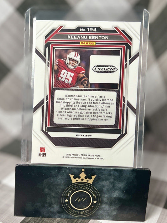 Keeanu Benton 2023 Panini Prizm Draft Picks Silver Rookie #194 PIT Steelers & WI