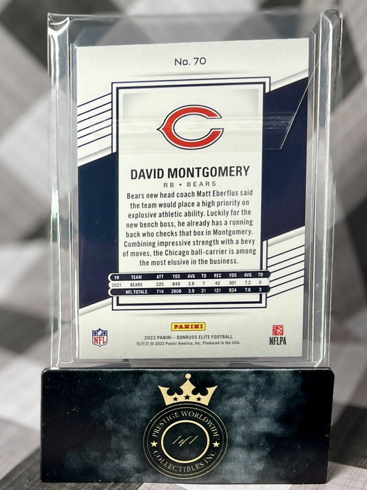 David Montgomery 2022 Donruss Elite Red /399 #70 Chicago Bears / Detroit Lions