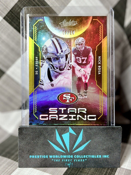 Nick Bosa 2023 Panini Absolute Star Gazing Gold /10 #SG-20 San Francisco 49ers