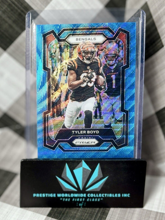 Tyler Boyd 2023 Panini Prizm Blue Wave Prizm /199 #63 Bengals & Titans
