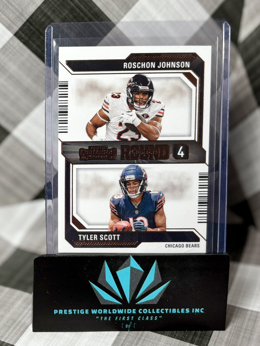 Roschon Johnson Tyler Scott 2023 Panini Contenders Round 4 Numbers #19 Bears RC