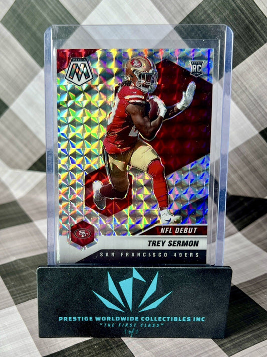 Trey Sermon 2021 Mosaic NFL Debut Silver Mosaic Rookie #255 San Francisco 49ers