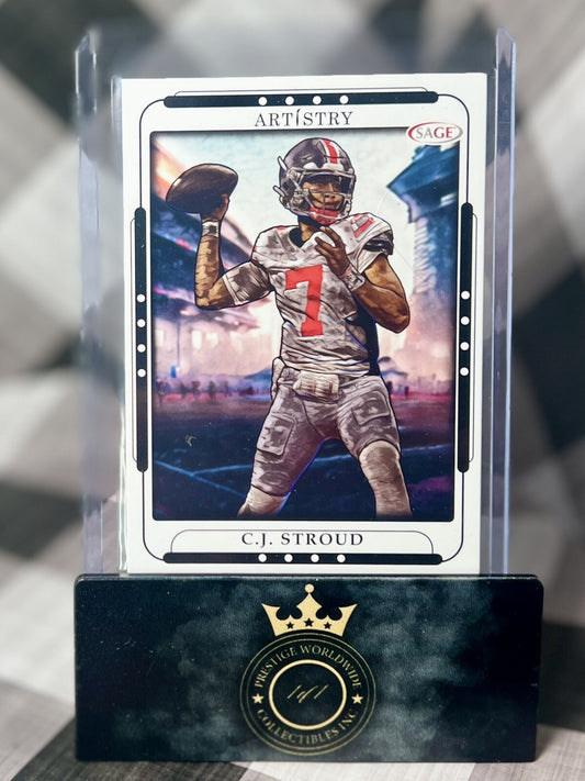 C.J. Stroud 2023 Sage Artistry Rookie Black #29 Houston Texans RC & Ohio State