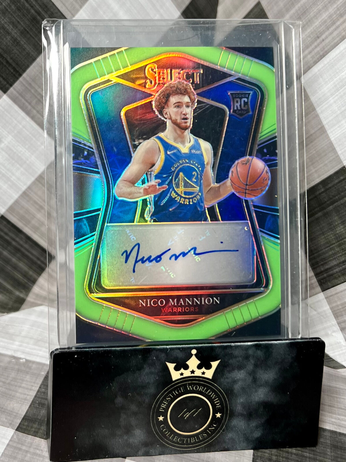 Nico Mannion 2020-21 Select Lime Green Rookie Auto /99 #RS-MAN - Warriors RC