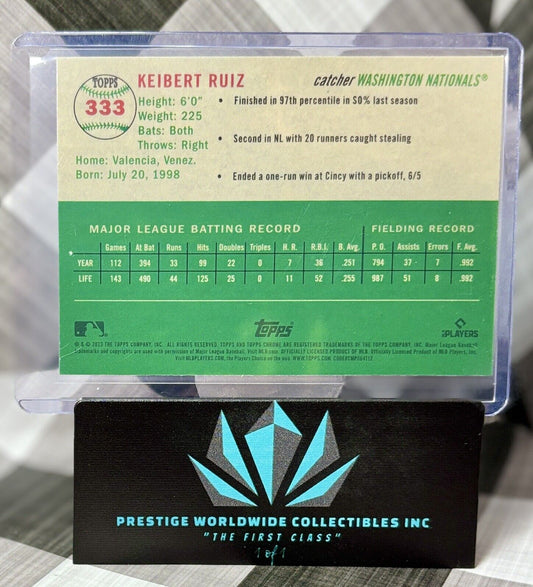 Keibert Ruiz 2023 Topps Chrome Platinum X-Fractor Rookie #333 WSH Nationals RC