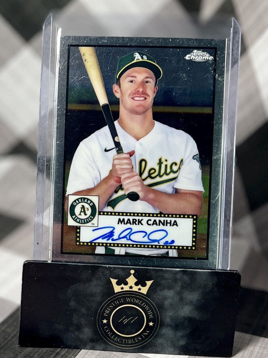 Mark Canha 2021 Topps Chrome Platinum Anniversary Auto #PA-MC Oakland Aâ€™s