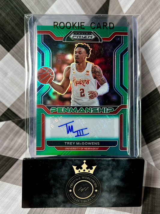 Trey McGowens 2022 Prizm Draft Pricks Green Penmanship Auto #CP-TMC