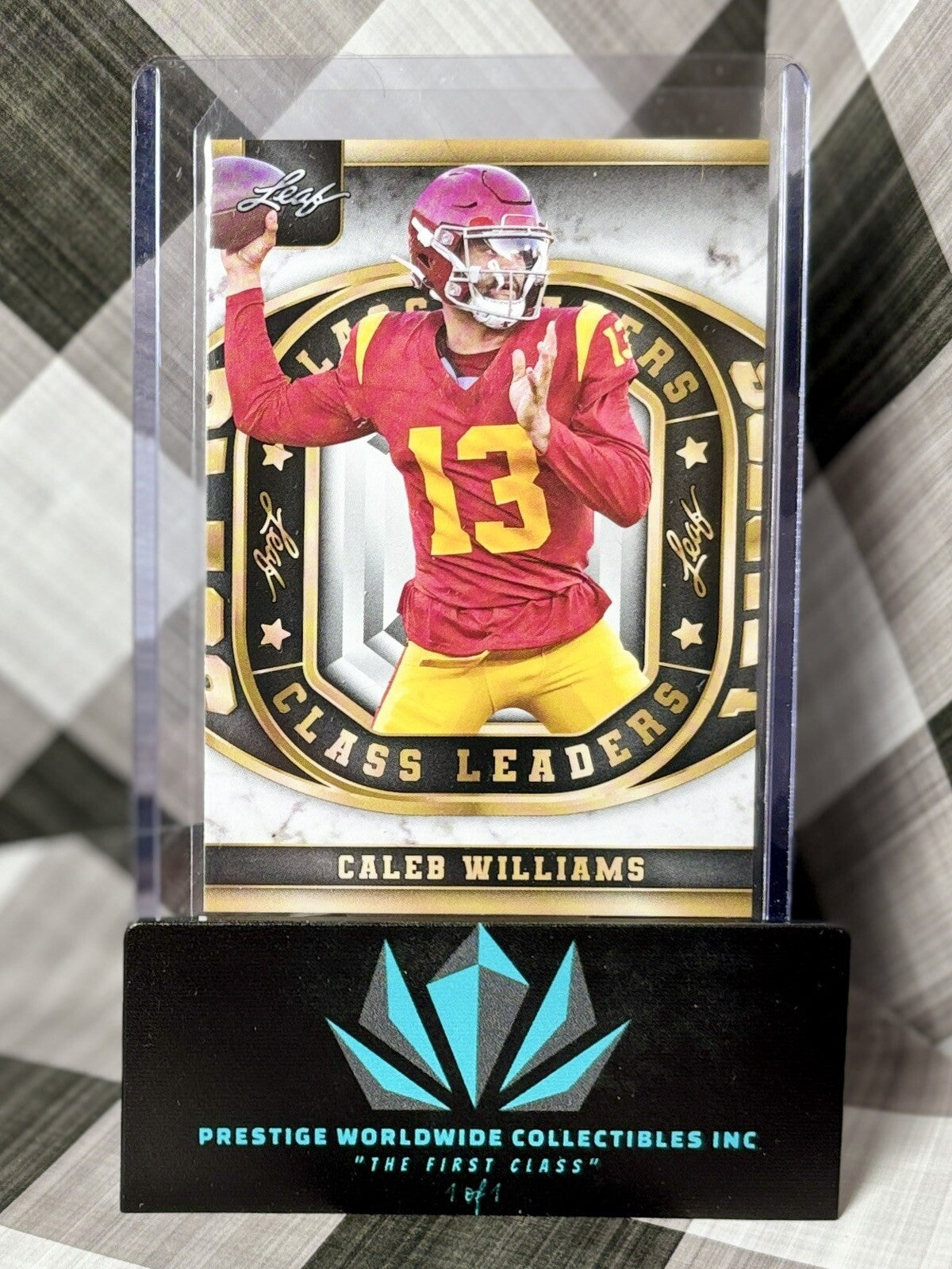 Caleb Williams 2024 Leaf Class Leaders Rookie White #CL-2 USC & Chicago Bears RC