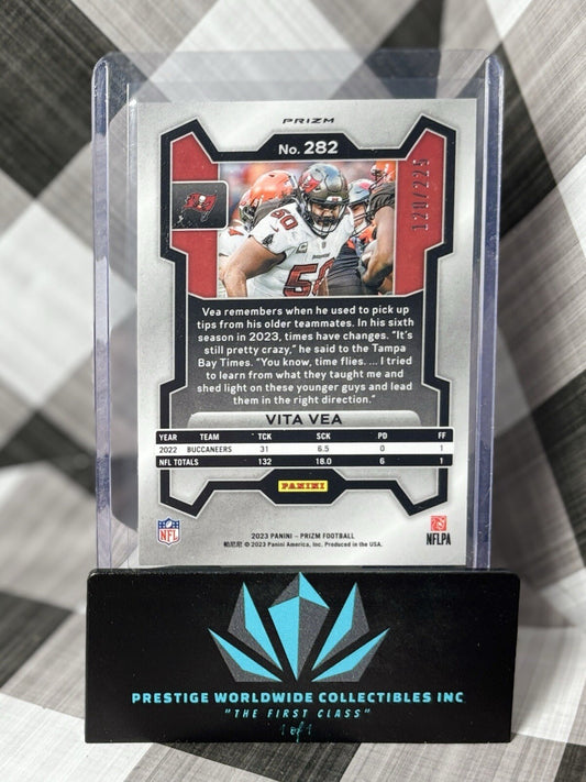 Vita Vea 2023 Prizm Purple Cracked Ice /225 #282 Tampa Bay Buccaneers SP
