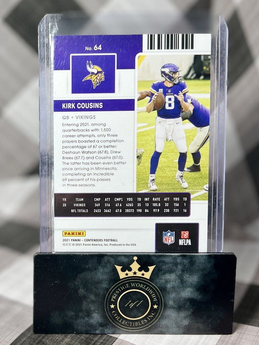 Kirk Cousins 2021 Contenders Optic Season Ticket Purple Match /199 #64 Vikings