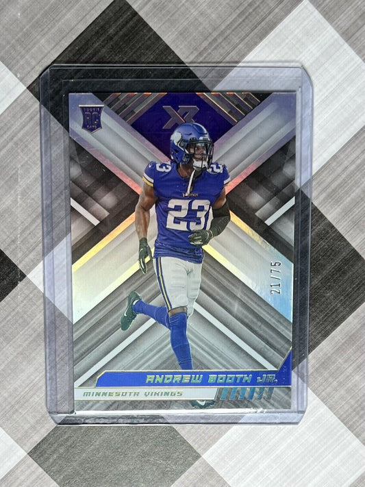 2022 Panini XR White Andrew Booth Jr  Rookie RC #’d 21/75 MN VIKINGS 184
