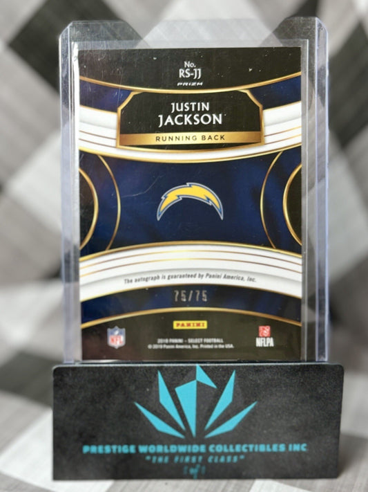 Justin Jackson 2018 Select Rookie Auto Silver Prizm 1st Print 1/75 #RS-JJ LAC RC