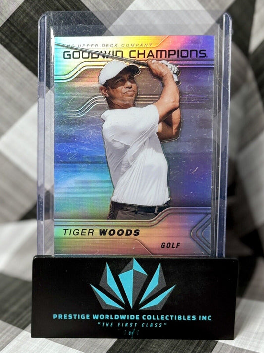Tiger Woods 2023 UD Goodwin Champions Platinum Rainbow #P2 PGA Tour Golf