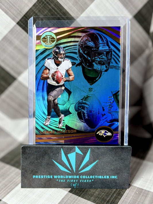 Lamar Jackson 2022 Panini Illusions Blue /199 #8 Baltimore Ravens MVP SP
