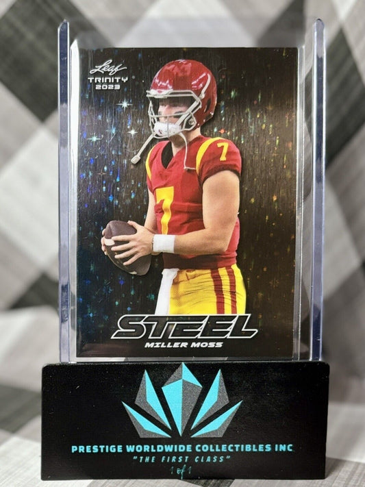 Miller Moss 2023 Leaf Trinity Steel Stars and Dots Silver #S-59 USC Prospect