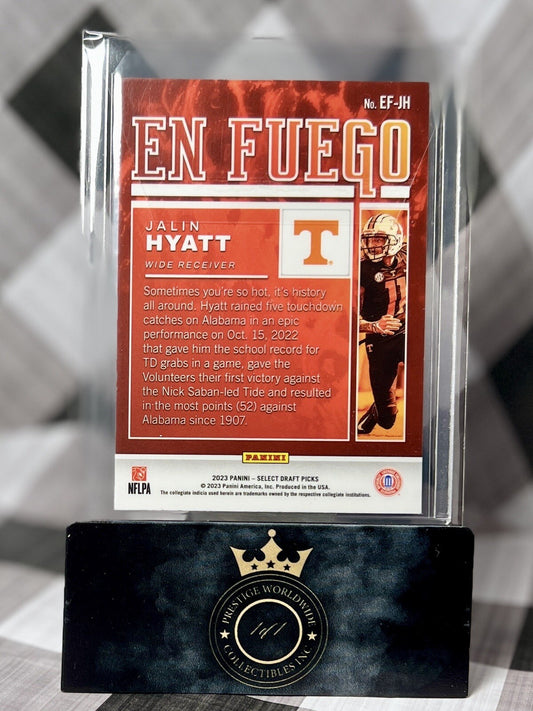 Jalin Hyatt 2022 Select Draft Picks En Fuego Rookie #EF-JH Tennessee Vols Giants
