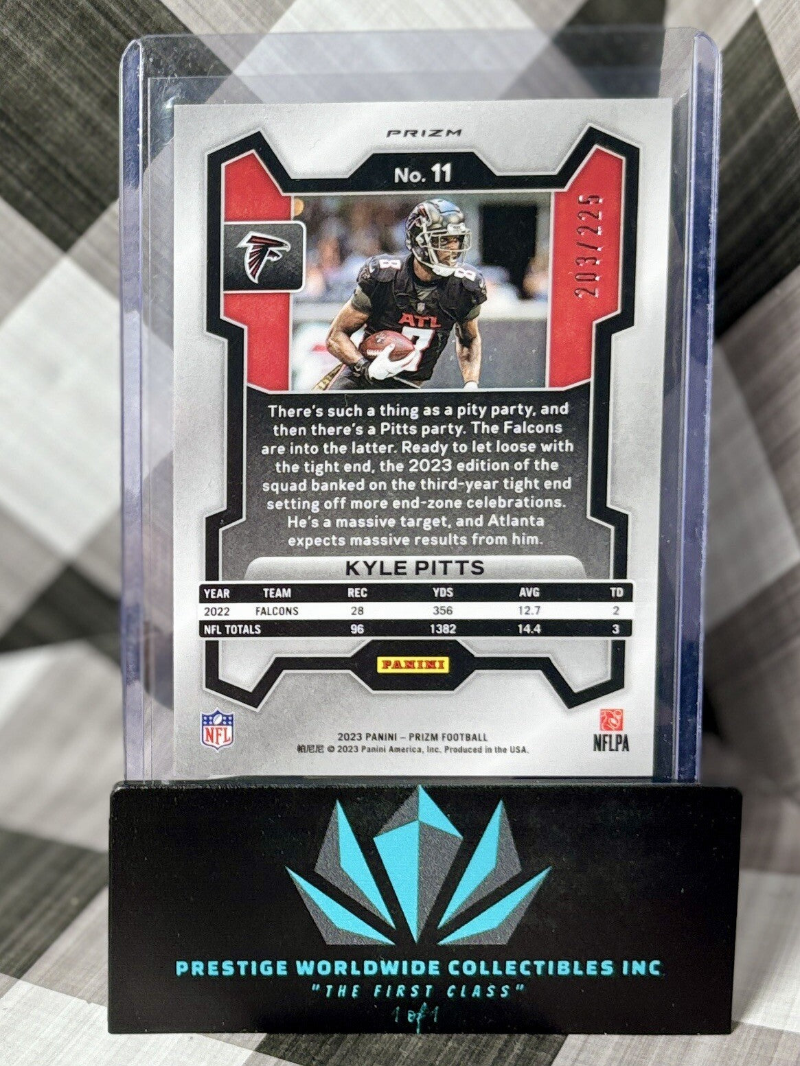 Kyle Pitts 2023 Prizm Purple Cracked Ice /225 #11 Atlanta Falcons SP