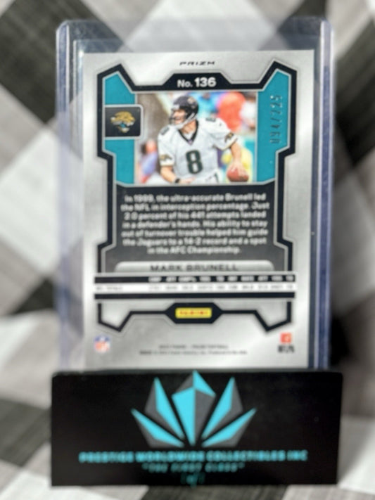 Mark Brunell 2023 Prizm Purple Cracked Ice /225 #136 Jacksonville Jaguars SP