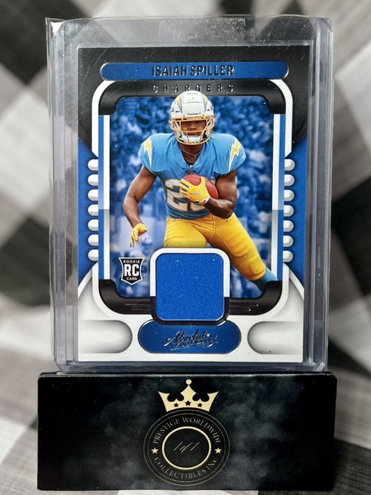 Isaiah Spiller 2022 Panini Absolute Rookie Jersey Patch #ARM-16 LA Chargers RC