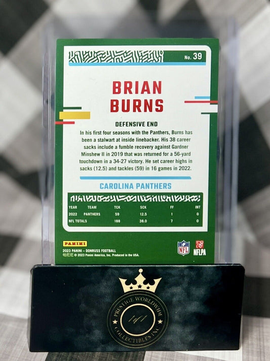Brian Burns 2023 Panini Donruss Gold Press Proof /30 #39 Carolina Panthers SP