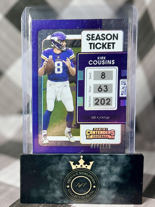 Kirk Cousins 2021 Contenders Optic Season Ticket Purple Match /199 #64 Vikings