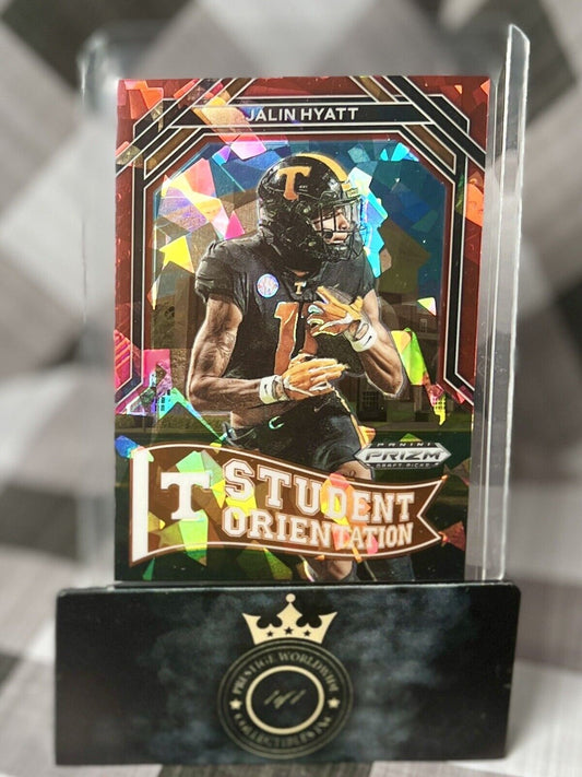 Jalin Hyatt 2023 Prizm Draft Picks Red Ice Student Orientation #SO-14 TEN & NYG