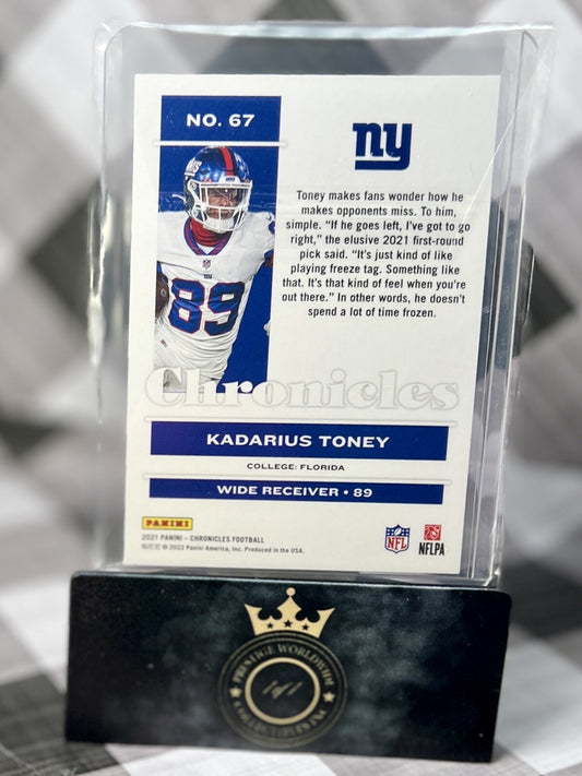 Kadarius Toney 2021 Panini Chronicles Purple Rookie /49 #67 New York Giants RC
