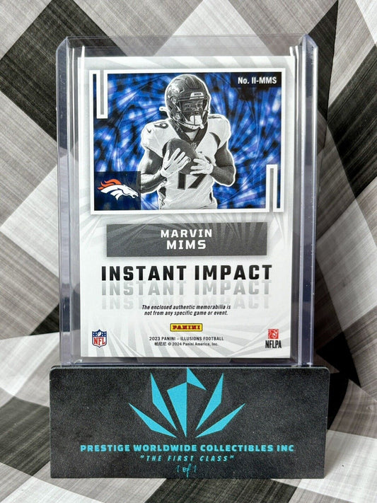 Marvin Mims 2023 Illusions Instant Impact Rookie Jersey Patch #II-MMS Broncos RC