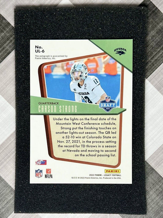 Carson Strong 2022 Panini Legacy Under the Lights Rookie Auto #146 - Eagles RC