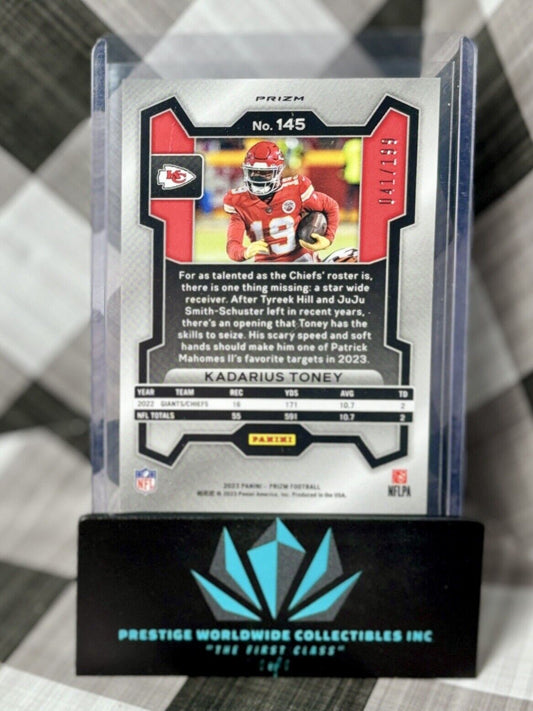 Kadarius Toney 2023 Panini Prizm Blue Wave Prizm 41/199 #145 Kansas City Chiefs